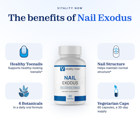 Nail Exodus benefits: Healthy Toenails, Nail Structure, 6 Botanicals, Vegetarian Caps