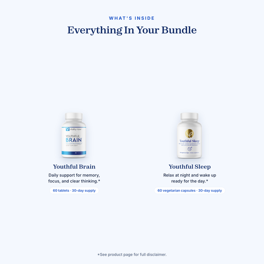 Daily Essentials Duo bundle contents: Youthful Brain, Youthful Sleep