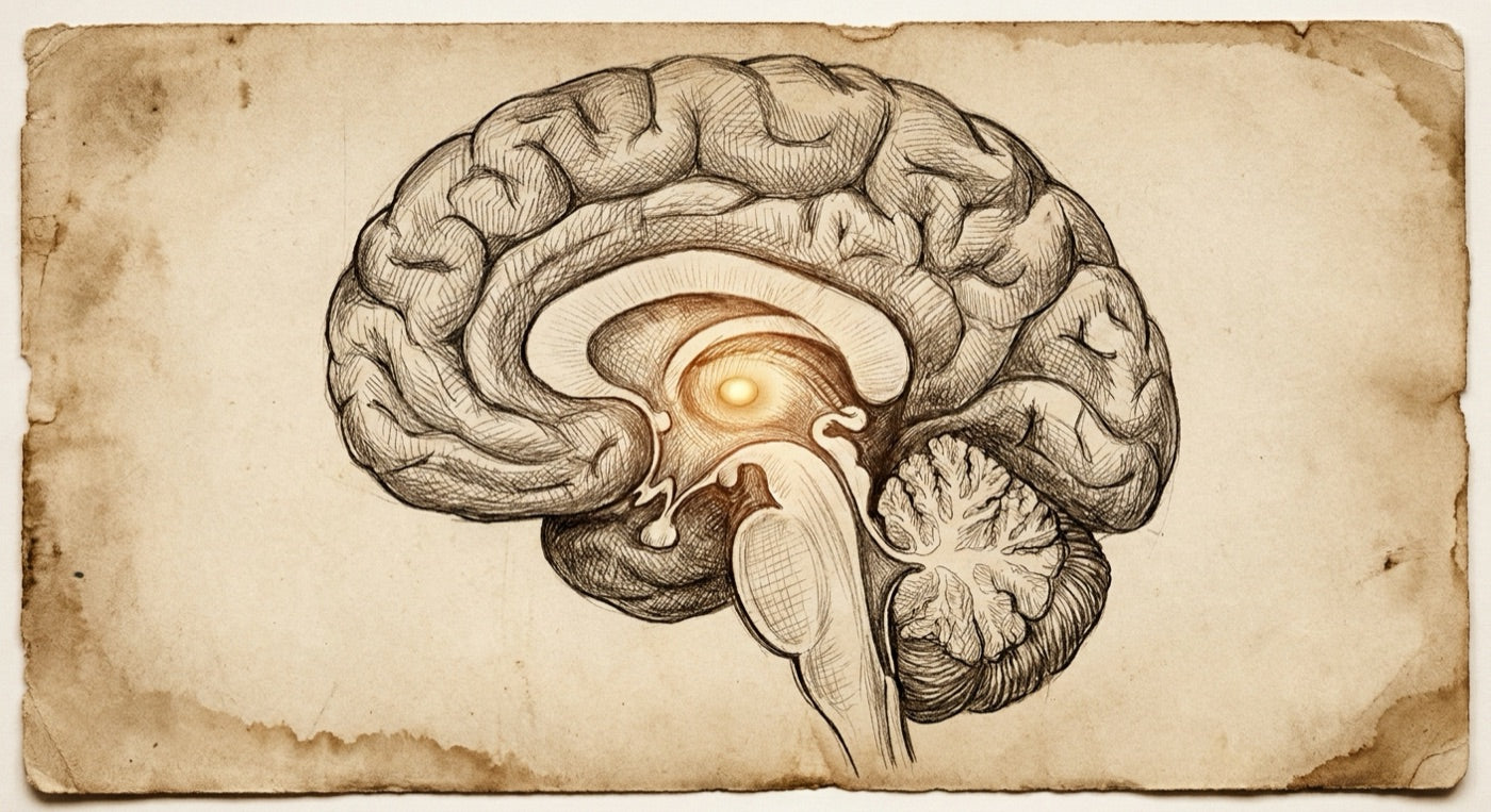 Anatomical sketch of the human brain
