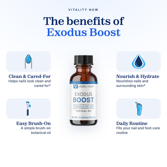 Exodus Boost benefits: Clean & Cared-For, Nourish & Hydrate, Easy Brush-On, Daily Routine