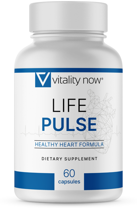 Life Pulse heart health supplement by Vitality Now - bottle front