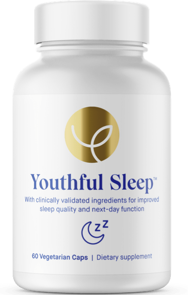Youthful Sleep supplement by Vitality Now - bottle front