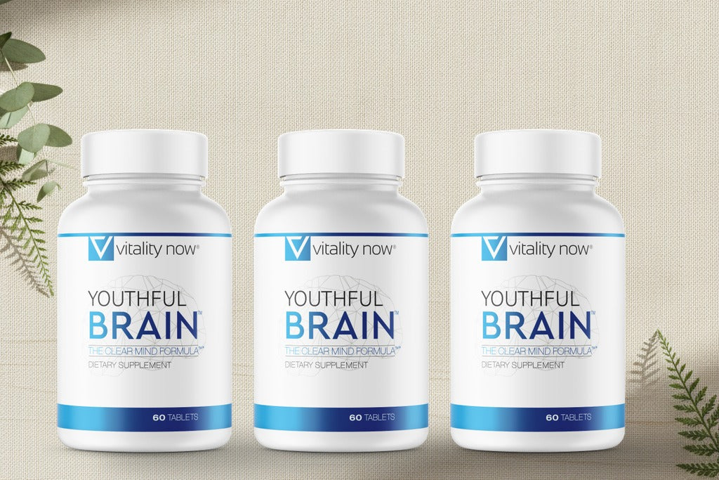 Flat-lay of all 3 Youthful Brain package sizes side by side