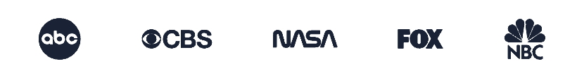 abc, CBS, NASA, FOX, NBC logos