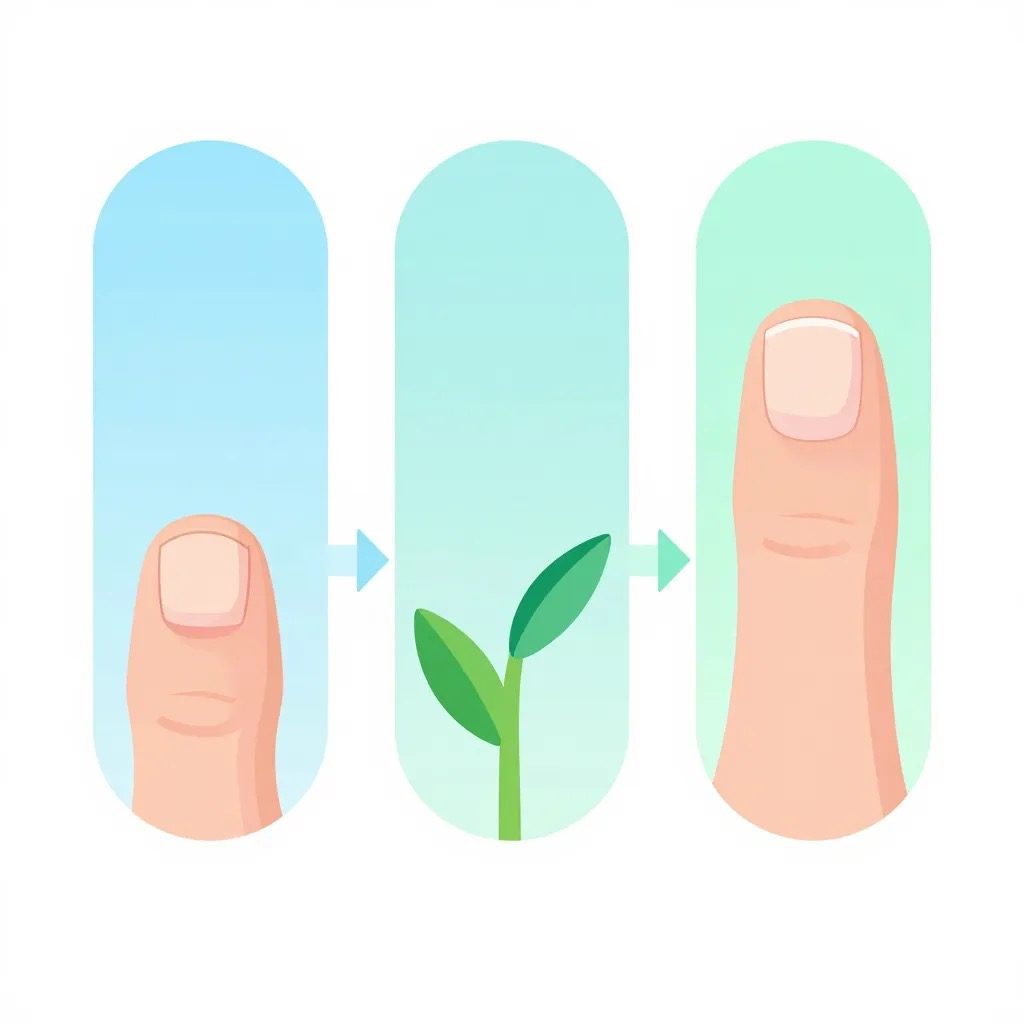 Diagram: a healthier, clearer nail grows out over time